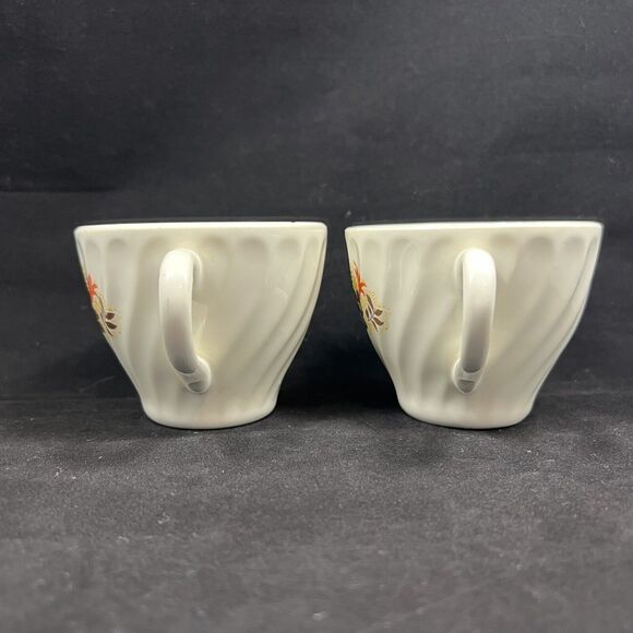 Tempo By Scio Vintage Yellow Orange Floral Cup And Saucer Set Of 2 Retro - Picture 6 of 14